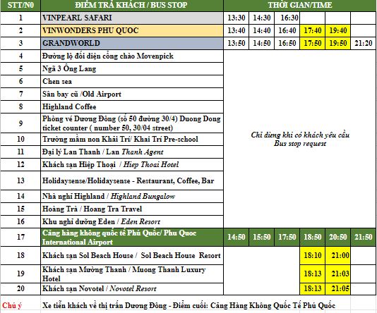Lịch trình xe bus Vinwonders đưa đón du khách 01