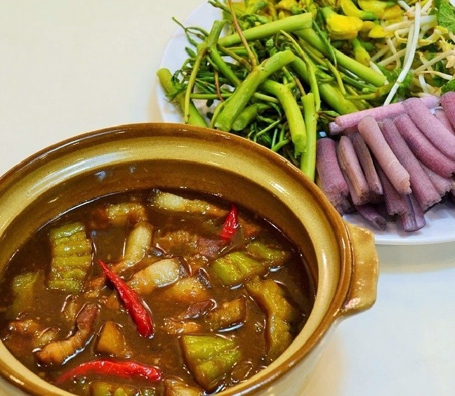 hoa súng mắm kho hoa súng mắm kho