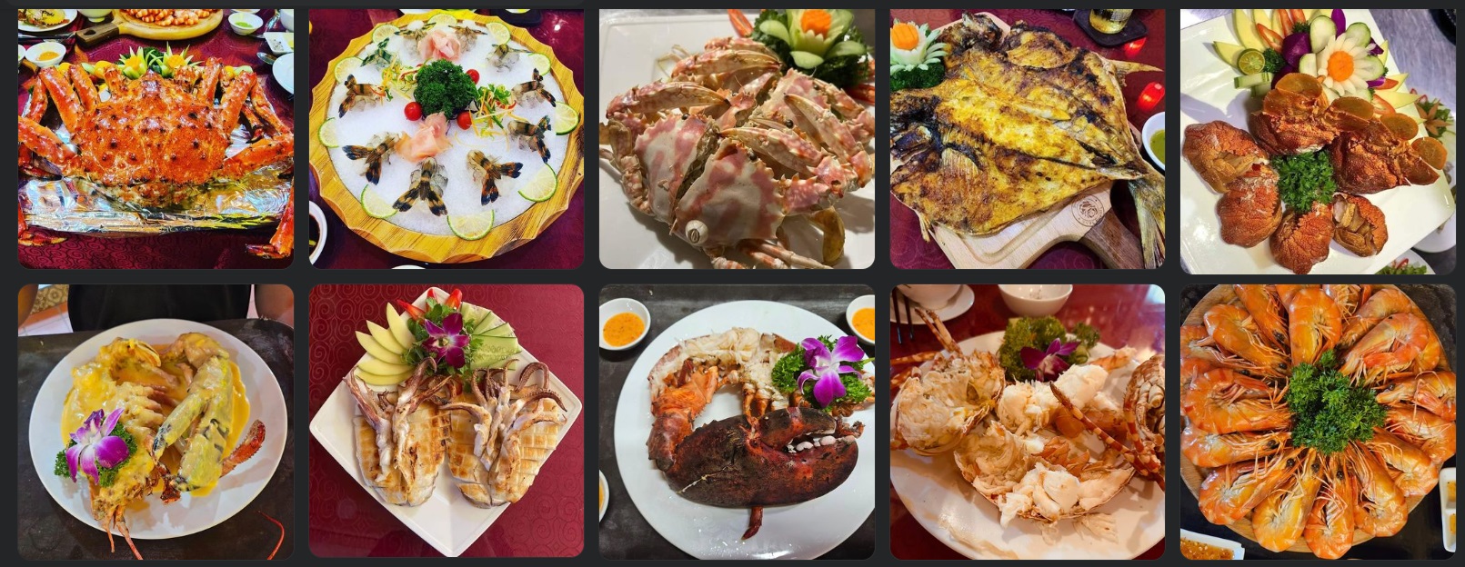 Menu nhà hàng hải sản Đà Nẵng Tintin Seafood