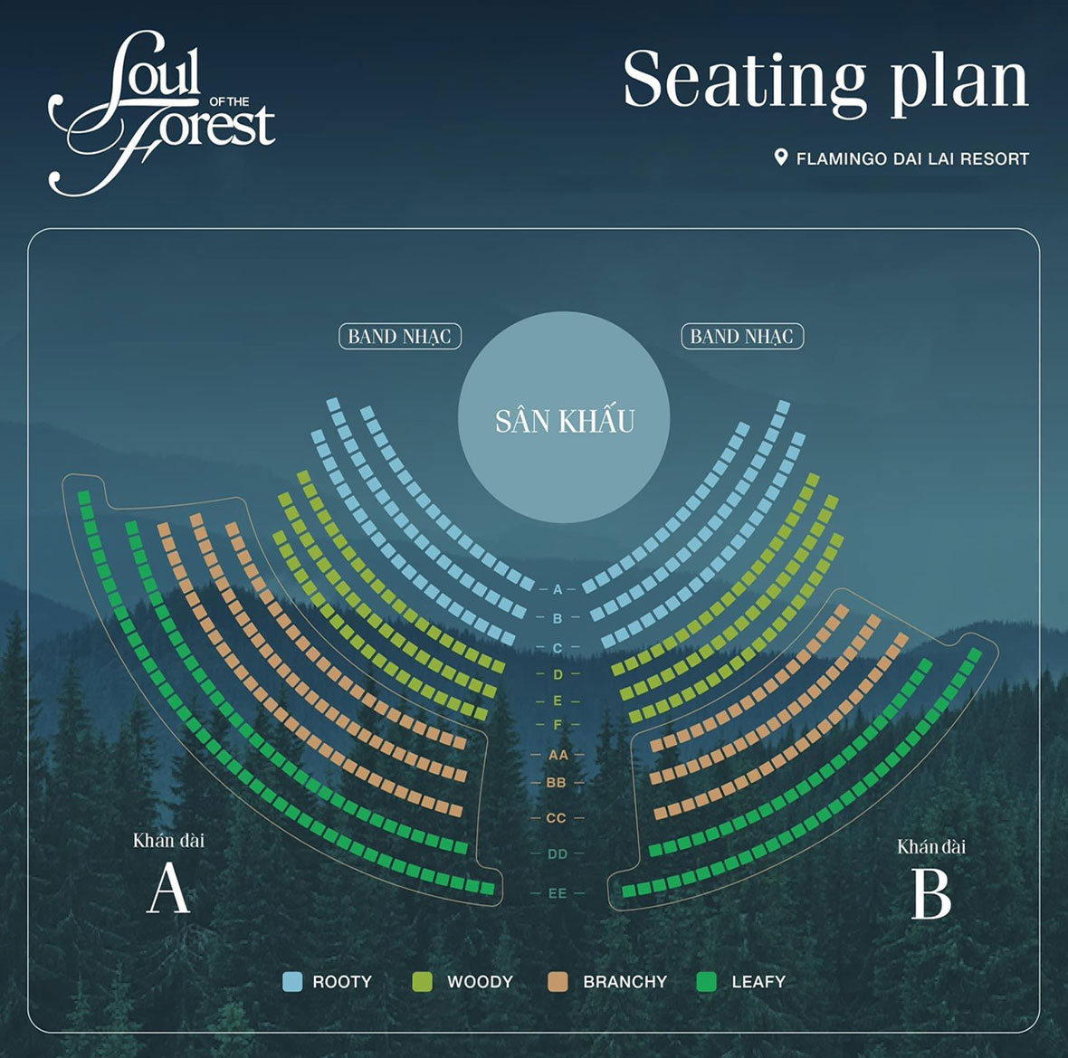 Sơ đồ chỗ ngồi sân khấu Soul of the Forest