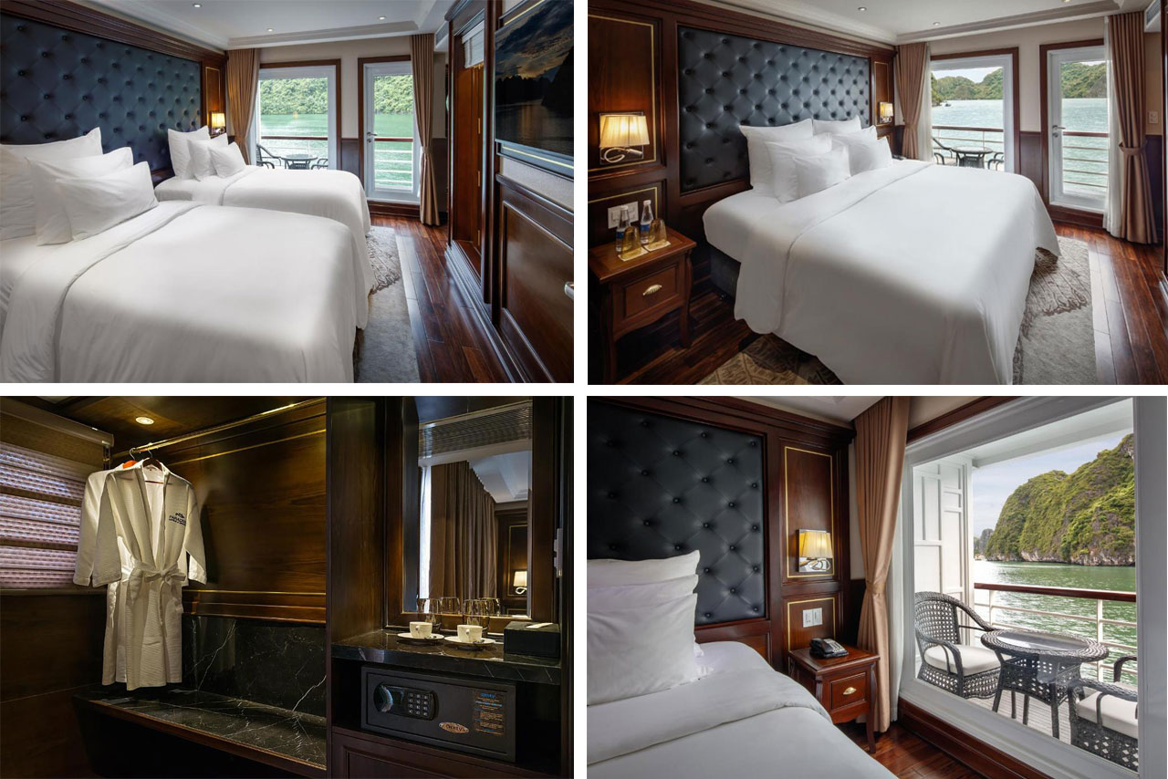 Phòng Deluxe Balcony - Du thuyển Paradise Elegance Phòng Deluxe Balcony - Du thuyển Paradise Elegance