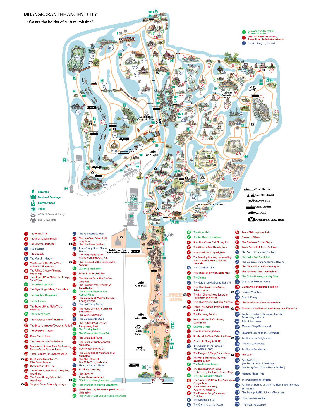 Bản đồ thành phố cổ Muang Boran, Bangkok, Thái Lan